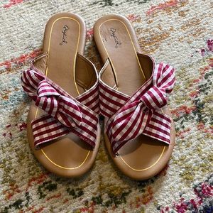 Pinup rockabilly gingham sandals